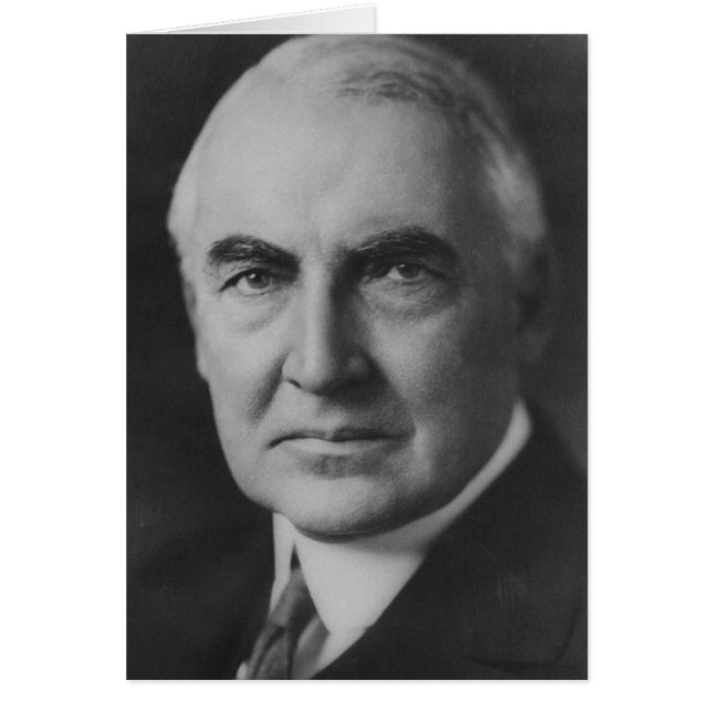 Cartão Warren G. Harding 29º Presidente (Frente)