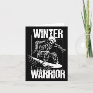 Cartão Warrior de inverno Snowboard Skeleton Snowboarder