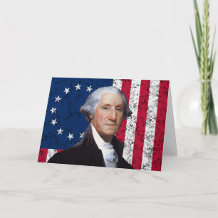 Cartão Washington and The American Flag