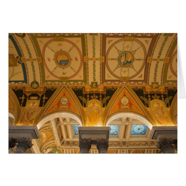 Cartão WASHINGTON, C.C. EUA. Teto em grande salão de (Frente Horizontal)