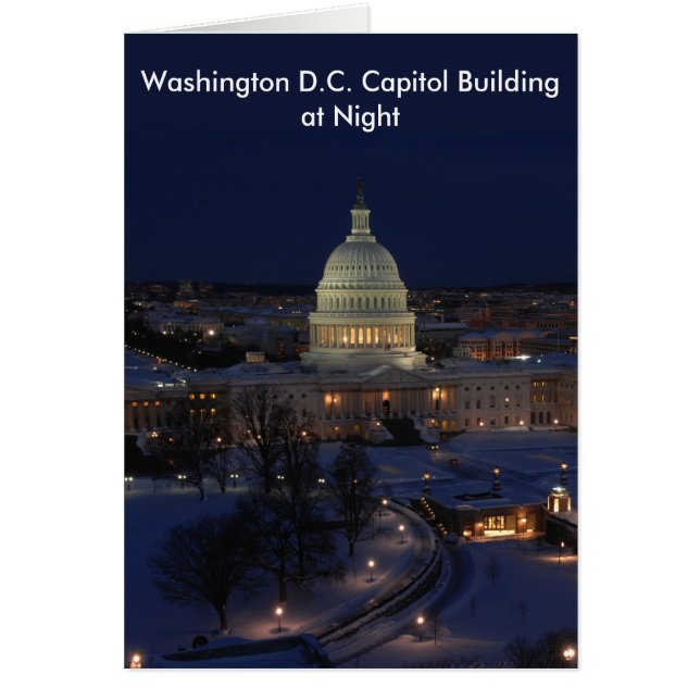 Cartão Washington D.C. Capitol Building in Winter Night (Frente)
