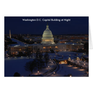 Cartão Washington D.C. Capitol Building in Winter Night