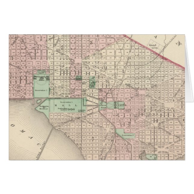 Cartão Washington DC e Georgetown (Frente Horizontal)