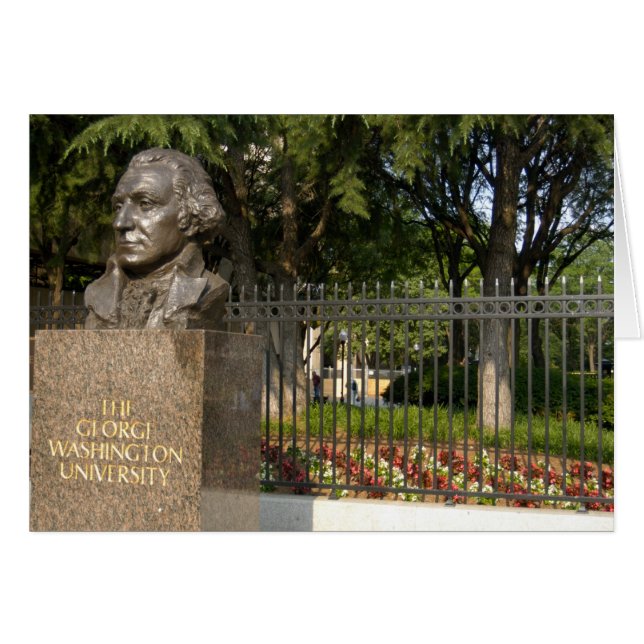 Cartão Washington, DC, estátua de George Washington, The (Frente Horizontal)