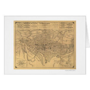 Cartão Washington DC & mapa dos subúrbios por Gedney 188