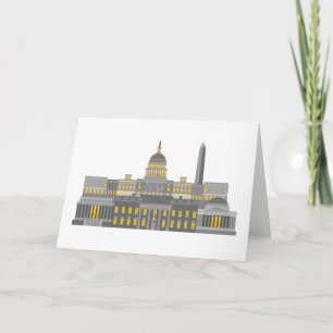 Cartão Washington DC Skyline Collage Illustration