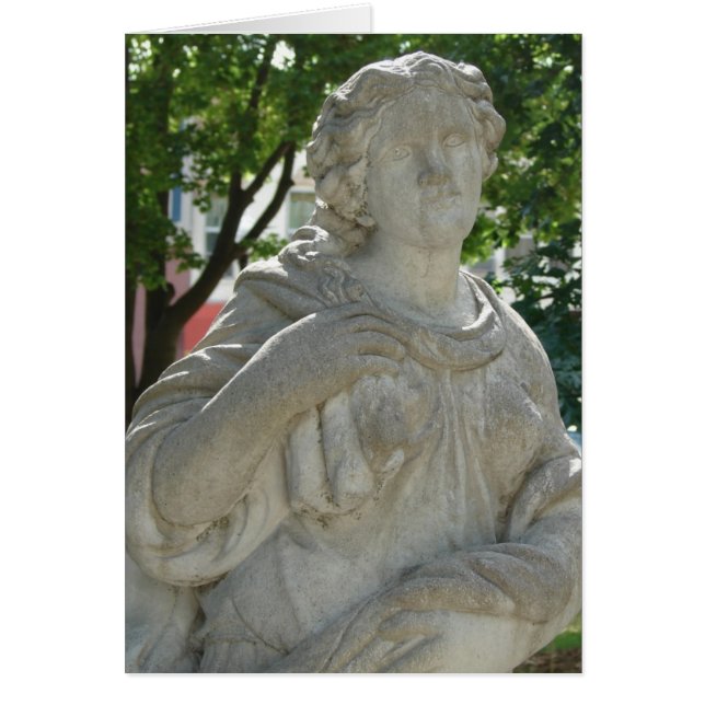 Cartão Washington, Iowa Lady na Park Statue (Frente)