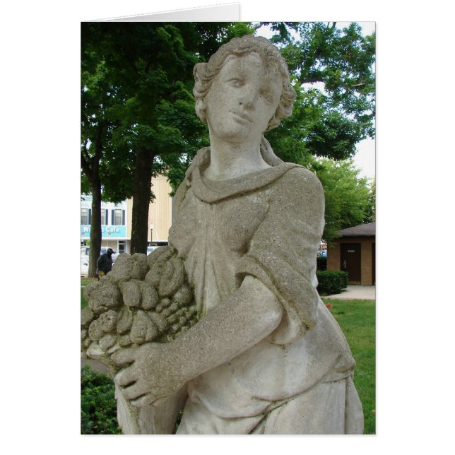 Cartão Washington, Iowa Statue no Parque (Frente)