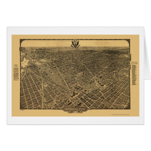 Cartão Washington, mapa panorâmico da C.C. - 1922 (Frente Horizontal)