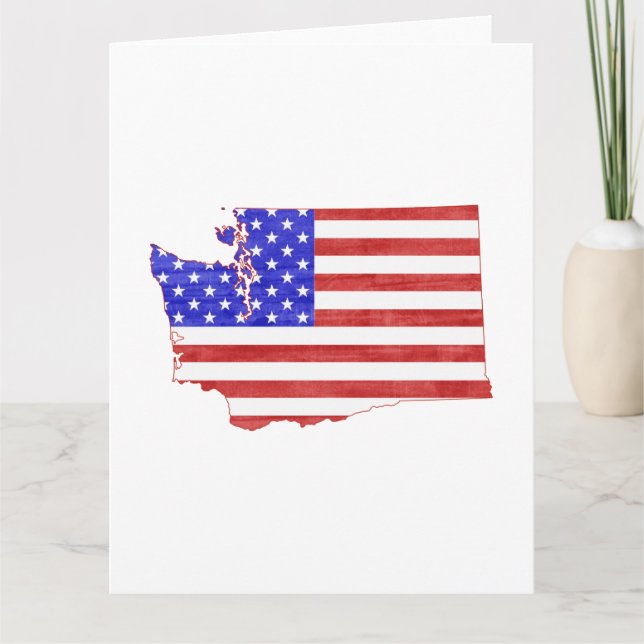 Cartão Washington Shaped American Flag Patriotic (Frente)