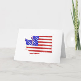 Cartão Washington Shaped American Flag Patriotic