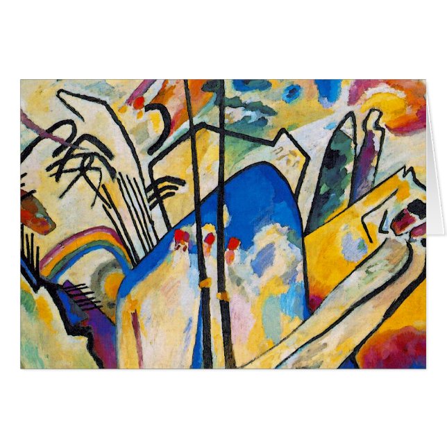 Cartão Wassily Kandinsky Composição Quatro - Abstrato Art (Frente Horizontal)