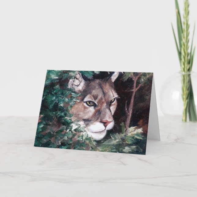 Cartão Watching Cougar Blank Card (Frente)