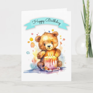 Cartão Watercolor Birthday
