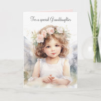 Watercolor Birthday Angel Girl Para A Avó
