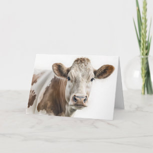 Cartão Watercolor Birthday Hereford Cow