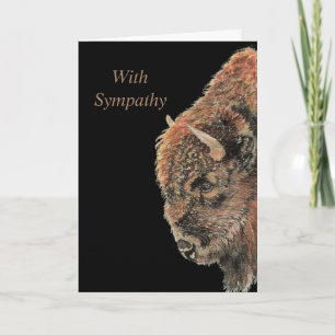 Cartão Watercolor Bison Buffalo Willife Nature