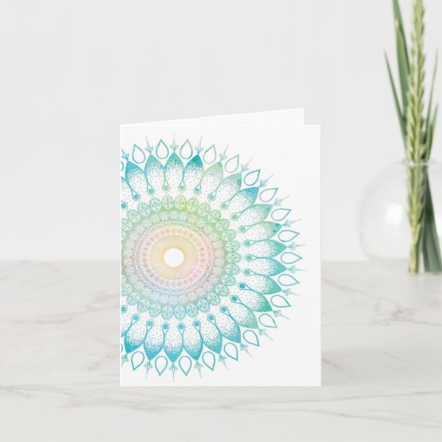Cartão Watercolor blank mandala card (Frente)