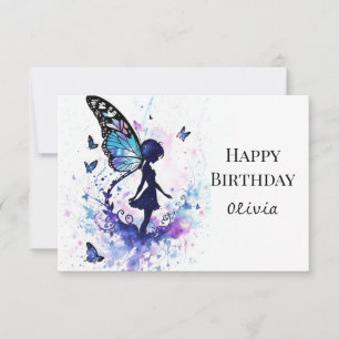 Cartão Watercolor Boho Magic Fairy Birthday