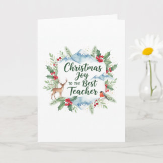 Cartão Watercolor Christmas Teacher Card – Festive Winter