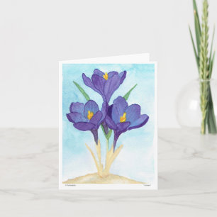 Cartão Watercolor Crocus Note Cards
