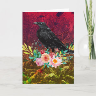 Cartão Watercolor Crow Greeting Card
