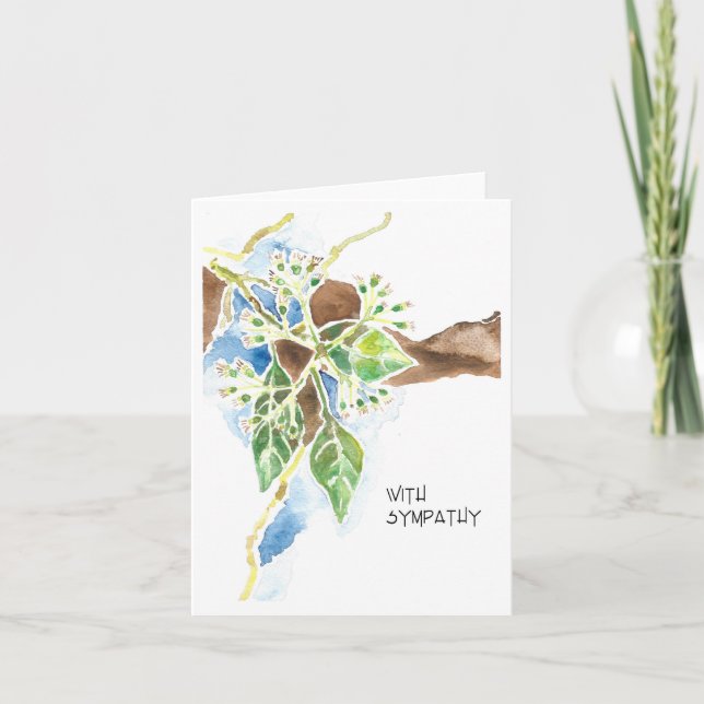 Cartão Watercolor Dogwood Sympathy Card (Frente)