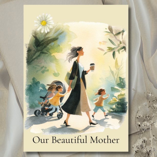 Cartão Watercolor Elegant Mom - Mother's Day card (Criador carregado)