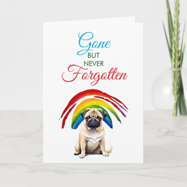 Cartão Watercolor Fawn Pug Pet Losse Simpatia (Frente)