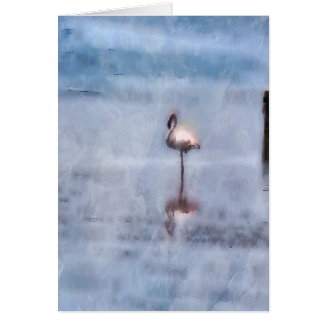 Cartão Watercolor Flamingo (Frente)