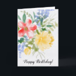 Cartão Watercolor Floral Birthday<br><div class="desc">Watercolor Floral Birthday Card.</div>