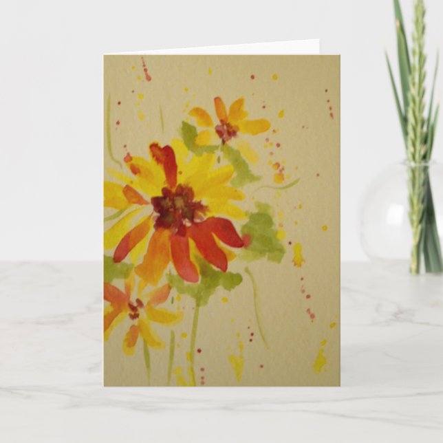 Cartão Watercolor Floral Greeting Card ~ Blank Inside (Frente)