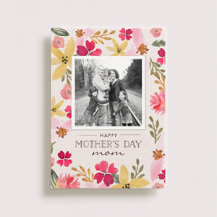 Cartão Watercolor Floral Mother's Day Card