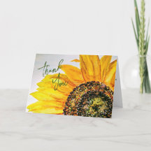 Watercolor Floral Sunflower Obrigado