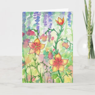 Cartão Watercolor Flowers Card ~ Blank