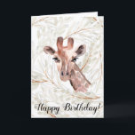 Cartão Watercolor Giraffe Birthday<br><div class="desc">Watercolor Giraffe Birthday Card.</div>