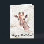 Cartão Watercolor Giraffe Birthday<br><div class="desc">Watercolor Giraffe Birthday Card.</div>