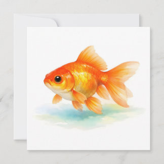 Cartão Watercolor Goldfish 