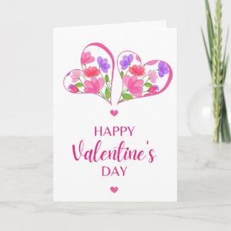 Cartão Watercolor Hearts I Love You Romantic Valentine