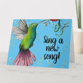 Cartão Watercolor Hummingbird Christian