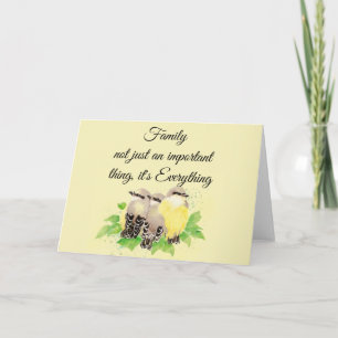 Cartão Watercolor Kingbird  Inspirational Family Quote Ar