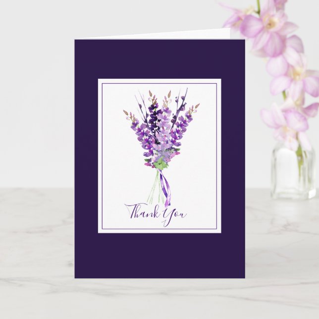 Cartão Watercolor Lavender Bouquet (Orquídea)