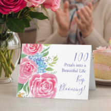 Watercolor Loose Rosas & Hydrangea 100º Aniversári