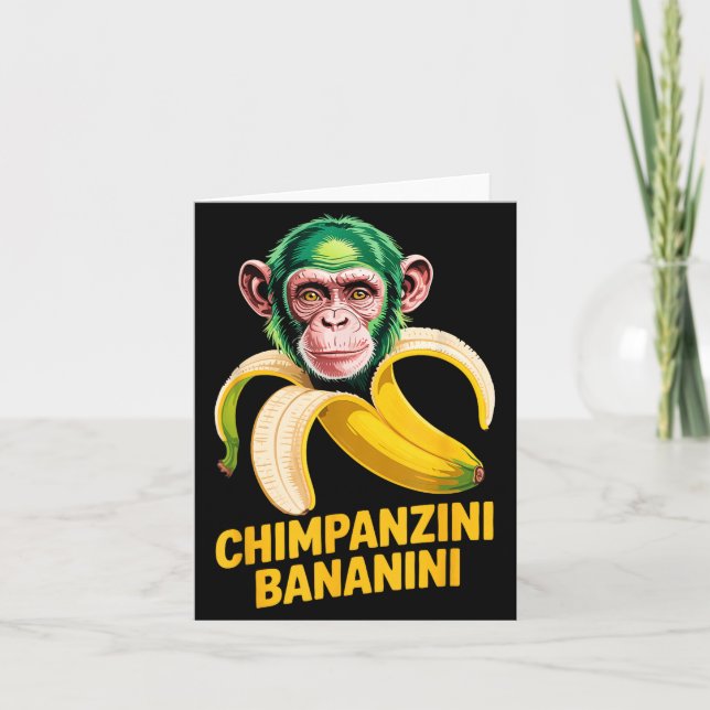 Cartão Watercolor Monkey Meme Italian Brainrot Chimpanzin (Frente)