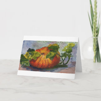 Cartão watercolor of pumpkin
