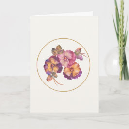 Cartão Watercolor Pansy Flower Blooms Note Card