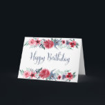 Cartão Watercolor Peonies Happy Birthday<br><div class="desc">Watercolor Peonies Floral Happy Birthday Card .</div>
