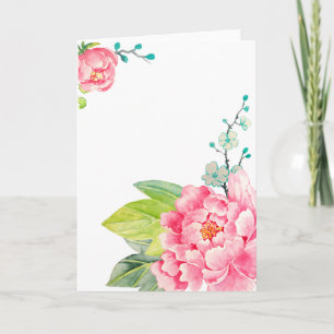 Cartão Watercolor Pink Peony Card