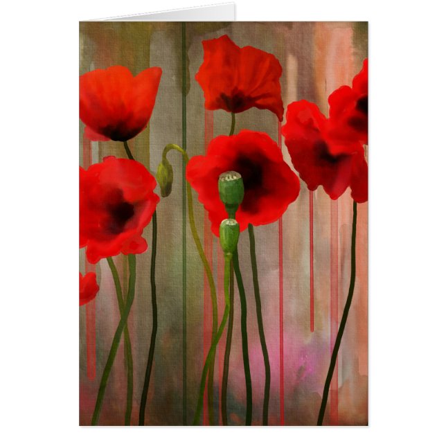 Cartão Watercolor Poppies (Frente)