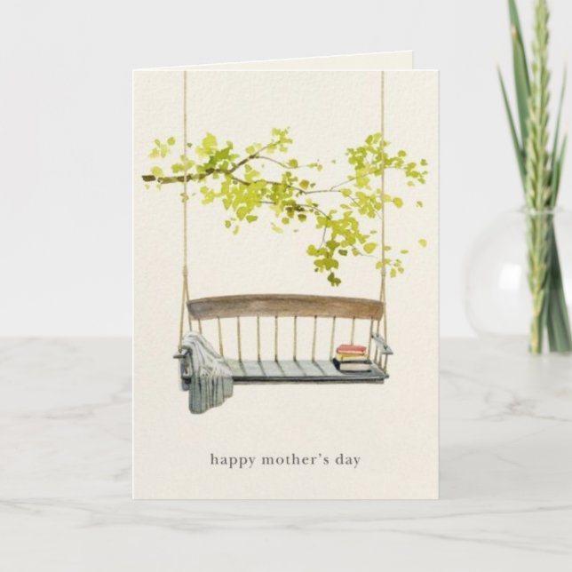 Cartão Watercolor Porch Swing Mother's Day Card (Frente)